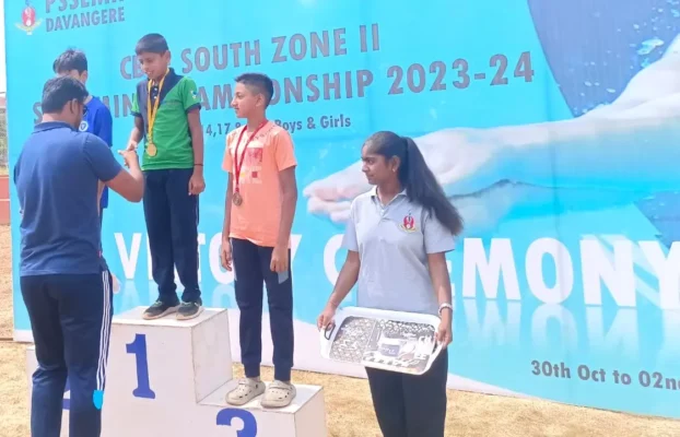 Mohammed Arman Sameer Of Grade 5 Participated In CBSE South Zone II Swimming Championship