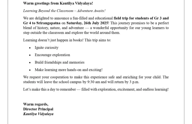 FIELD TRIP FOR GR3 & GR4